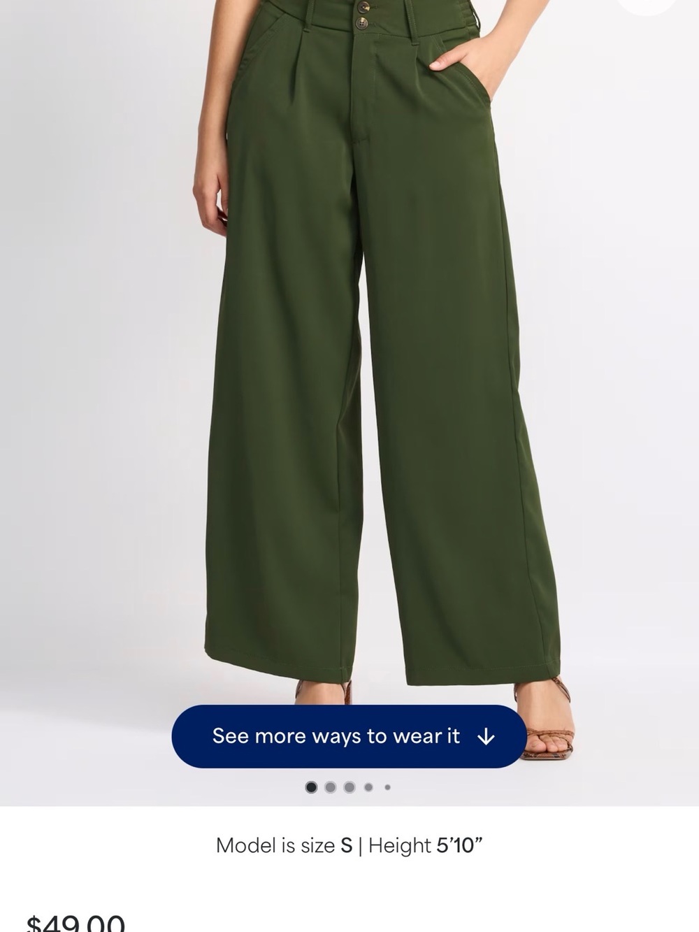 DICTIONARY Lolita Wide Leg Pant Dark Green XL